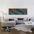 thumbnail image 2 of ARTCANVAS Teal Orange Gray Modern Canvas Art Print - Size: 60" x 20" (1.50" Deep), 2 of 9