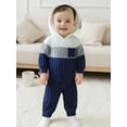 thumbnail image 5 of Miaouyo Toddler Baby Boy Fall Outfit 3 6 12 18 24 Months 2T 3T Contrast Color Long Sleeve Hooded Sweatshirt and Elastic Pants 2 Piece Clothes Set, 5 of 9