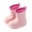 Pink, variant on Hpapadks Toddler Boy Rain Boots Solid Mid Calf Flat Heel Water Shoes With Easy On Handles Spring Summer Fall Outdoor School Play Brown 3 Year-4 Year