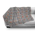thumbnail image 3 of Modern Art Soft Flannel Fleece Blanket, New Age Retro Minimalist Concentric Spiral Vortex Abstract Work of Art, Cozy Plush for Indoor and Outdoor Use, 60" x 80", Orange Charcoal Grey, by Ambesonne, 3 of 6