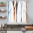 thumbnail image 5 of Blue Brown Tree Sheer Curtains 63 Inches Long, Watercolor Forest Art Light Filering Curtains, Breathable Simi Curtain Privacy Drapes for Living Room Bedroom Lightweight Window Treatment, 5 of 9