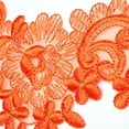 thumbnail image 2 of 14 Colors 9"x3" Floral Embroidered Sheer Organza Motif Applique Patch by Pair (2 Pieces) (Orange), 2 of 3