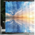 thumbnail image 4 of Ambesonne Blue Shower Curtain, Sky Reflections Sunset, 69"Wx75"L, Orange Blue, 4 of 5