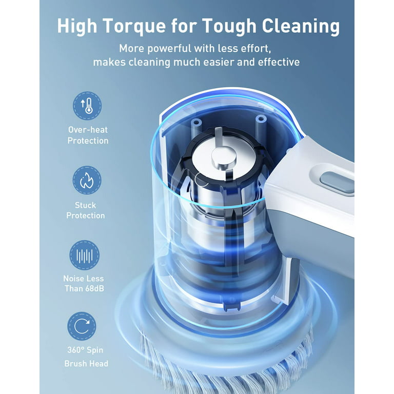 Voweek Electric Spin Scrubber, Cordless Cleaning Brush with Adjustable  Extension Arm 4 Replaceable Cleaning Heads, Power Shower Scrubber for  Bathroom, Tub, Tile, Floor Health & Household - BSIX9NO0