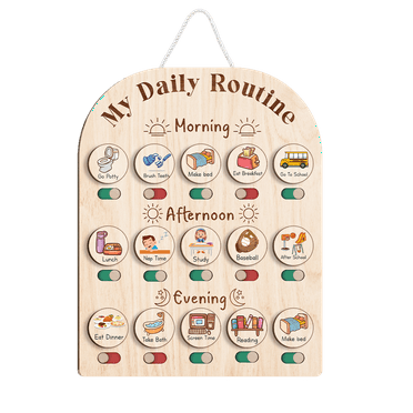 Daily Routine Chart for Toddlers (Ages 3-5), Morning and Bedtime Chart for Kids