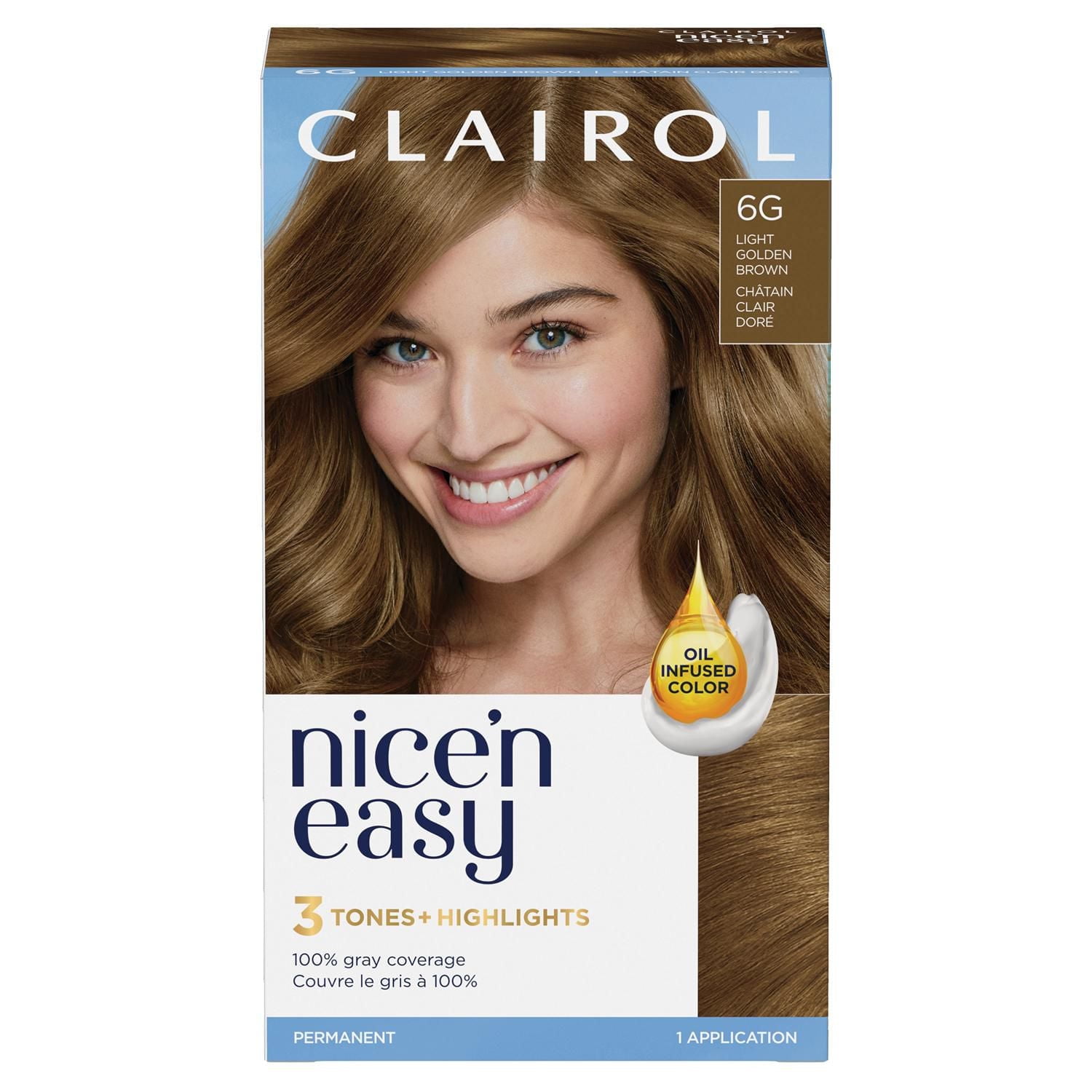 Coloration permanente Clairol Nice'n Easy Couverture Des Cheveux Gris À 100