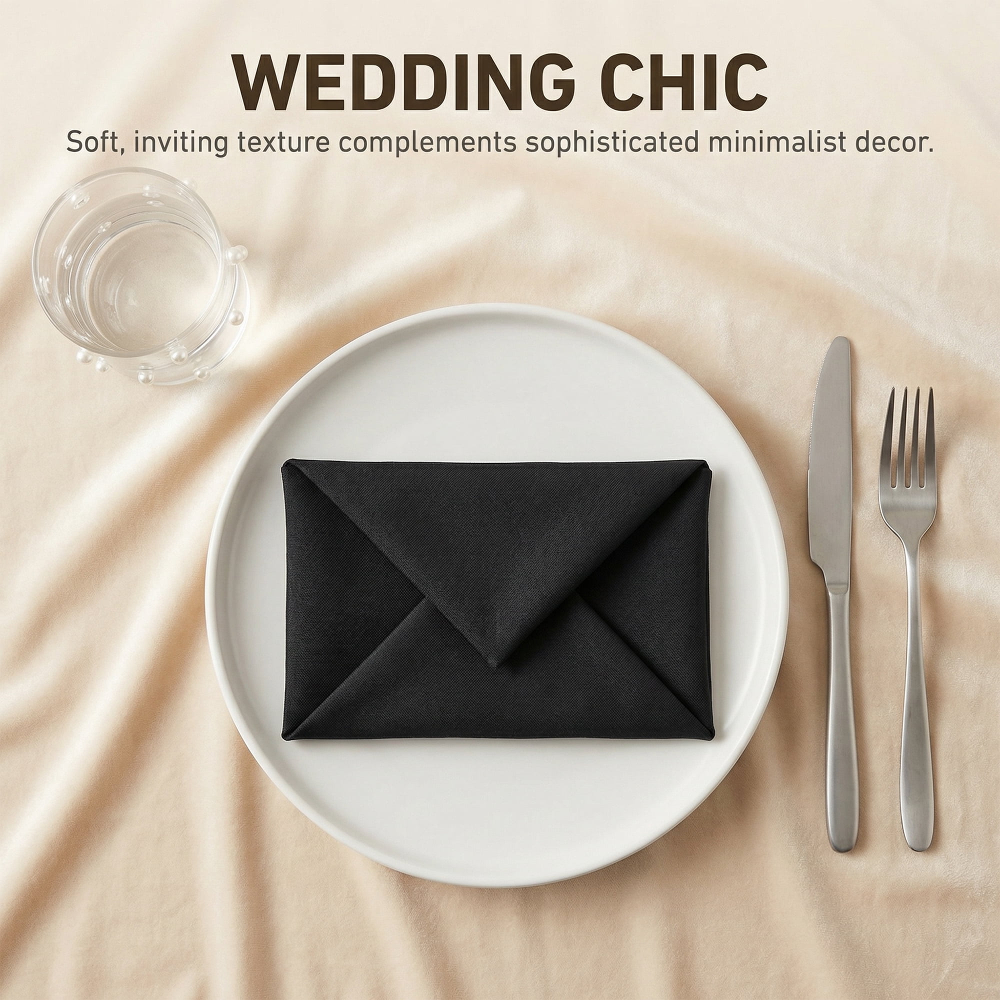 Unique Bargains 12Pcs Cotton Washable Reusable Dinner Napkins Black