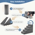 thumbnail image 5 of JIOABL 5-Step 23″ Dog Stairs, Right-Angle Design, High-Density Foam, Machine Washable Cover for Beds, Sofas, Cars, Indoor & Outdoor, 5 of 7