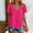 *Hot Pink, variant on Women's Crochet Trim V Neck Short Sleeve Top ,Breathable Casual Blouse Yellow,Womens Plus XXL
