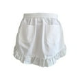 thumbnail image 2 of Walbest Women Maid Costume Apron White Waist Apron with Ruffles And Pockets Kitchen Apron for Cooking Baking Grilling, 2 of 7