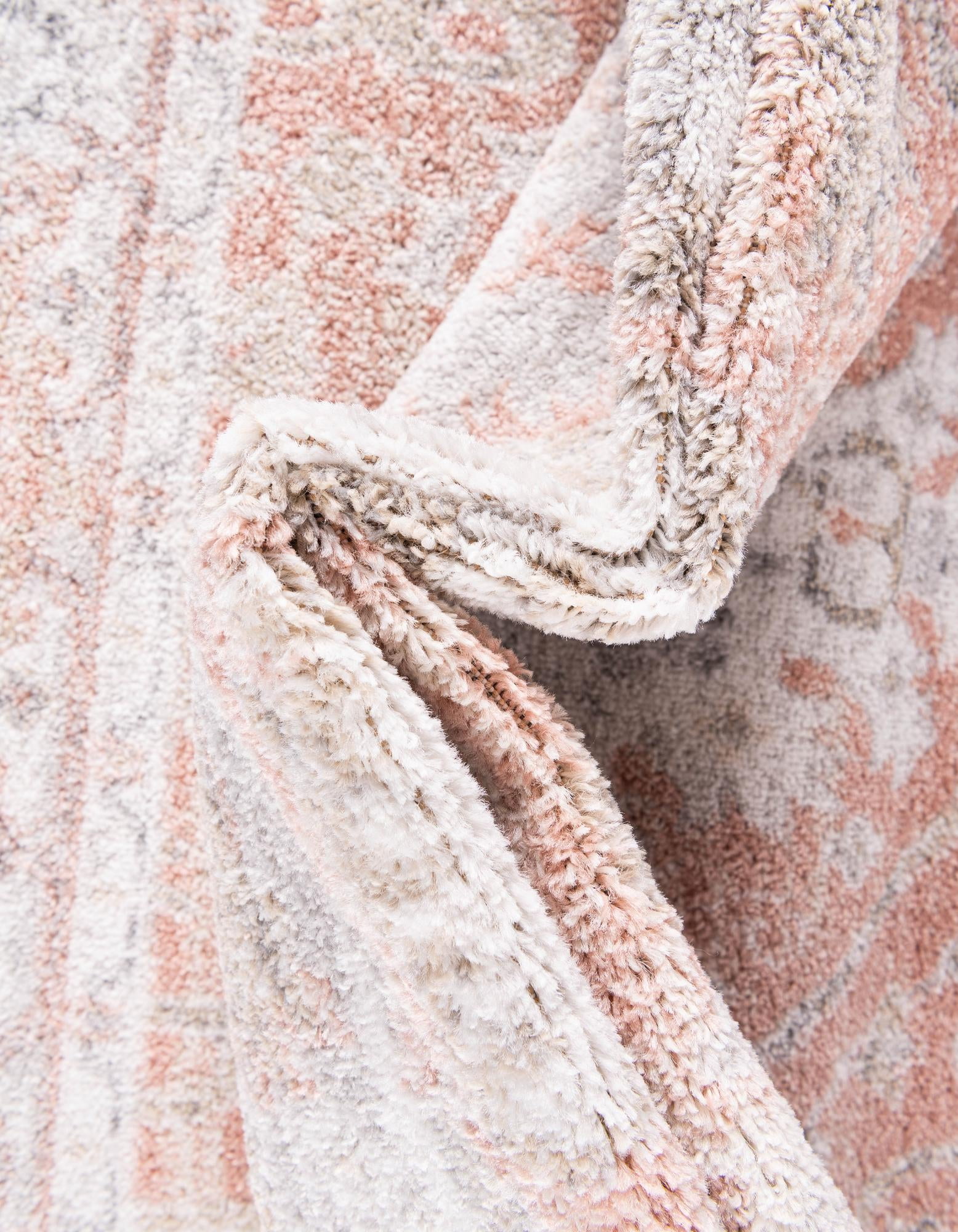 Unique Loom Madeline Vintage Collection Area Rug - Jackson (2' x 8' Runner Rose Pink/Ivory)