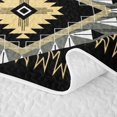 thumbnail image 5 of Erosebridal Gothic Aztec Twin Quilt Set, Southwestern Geometric Twin Coverlet Set, Charcoal Black Cream Tan 2 Pieces, 1 Bedspread and 1 Pillowcase, 5 of 7