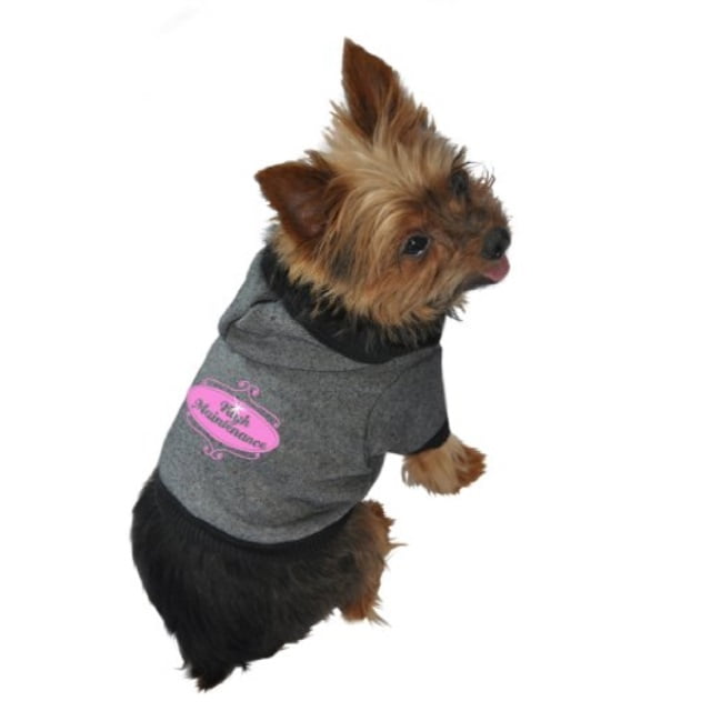 Ruff Ruff and Meow Dog Hoodie, High Maintenance, Black, Medium