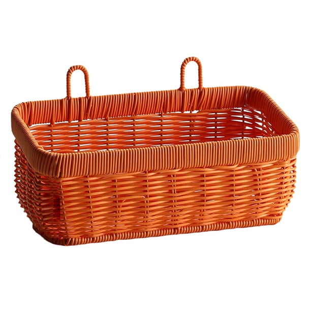 Cesta de almacenamiento tejida, cestas de toallas para baño, decoración del hogar, organizador de almacenamiento para Naranja