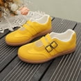 thumbnail image 3 of EKVAHL Women's Double Strap Retro Flats Cute Buckle Decor Loafers Comfort Slip On Sneakers Lightweight Casual Work Shoes Yellow, 3 of 4