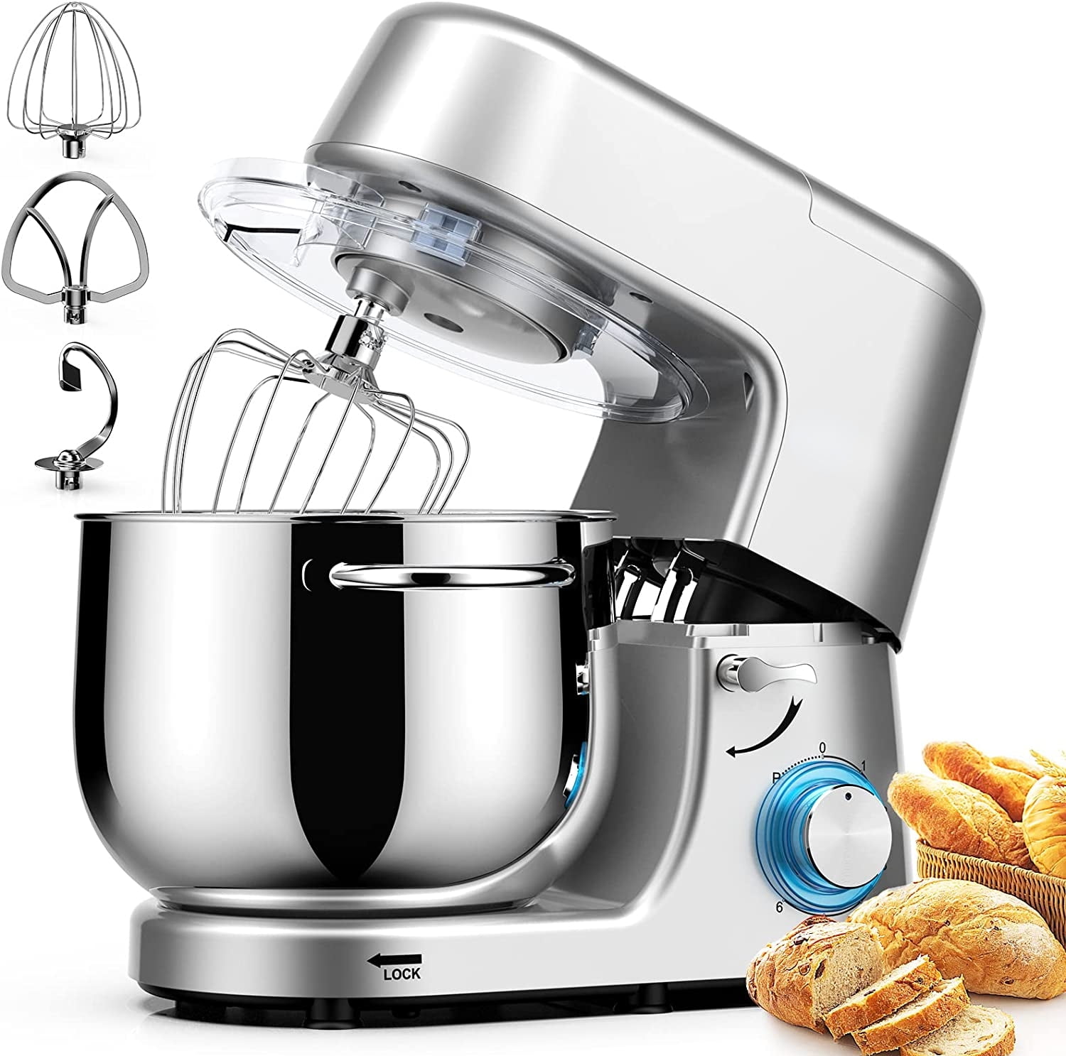 Electric Stand Mixer, 8 Speed 500W Motor Kitchen Standing Mixer Tilt-Head  Electric Stand Mixers With Dough Hook,Flat Beater for Cake/Bread/Pizza  Making - Yahoo Shopping