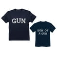 thumbnail image 1 of Gun & Son of a Gun Dad and Me Matching Set Father Son T-Shirts Matching Outfit Dad Navy XX-Large / Son Navy 2T, 1 of 6