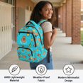 thumbnail image 4 of HELLHERO Capybara Orange Print Multi Pockets Bookbag for Casual College, Waterproof Lightweight Polyester Book Bag, 4 of 8