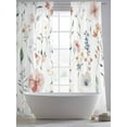 thumbnail image 5 of Spring Floral Sheer Curtains 108 Inch Long 2 Panels, Watercolor Flowers Countryside Light Filtering Rod Pocket Semi Sheer Curtains, Sheer Voile Drapes for Living Room Bedroom, 52"x108", 5 of 5