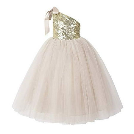

Ekidsbridal One-Shoulder Sequins Tutu Flower Girl Dress Junior Bridesmaid Dress Pageant Gown Princess Dresses Special Occasion Dresses Toddler Girl Dresses Evening Gown Christening Dresses 182