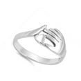thumbnail image 4 of Helping Hand Heart Friendship Gift Ring .925 Sterling Silver Band Jewelry Female Male Unisex Size 7, 4 of 4