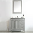 thumbnail image 3 of Vinnova Catania 36" Single Vanity in Gray with Carrara White Marble Countertop and Mirror, 3 of 7