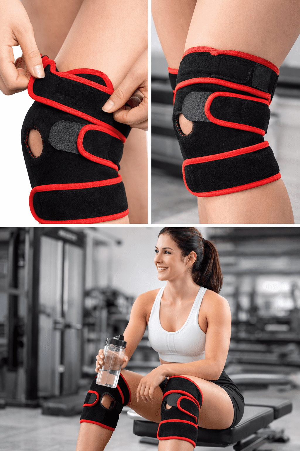 SPRINGBOK Knee Brace with Open Patella – Adjustable Compression Support for ACL, Meniscus Tear, Arthritis, Tendon Pain – Breathable Knee Stabilizer for Sports, Running, Injury Recovery – Black, 1 Pc