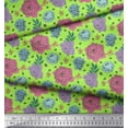 thumbnail image 2 of Soimoi Velvet Fabric Leaves,Periwinkle & Peony Floral Fabric Prints By Yard 58 Inch Wide, 2 of 3