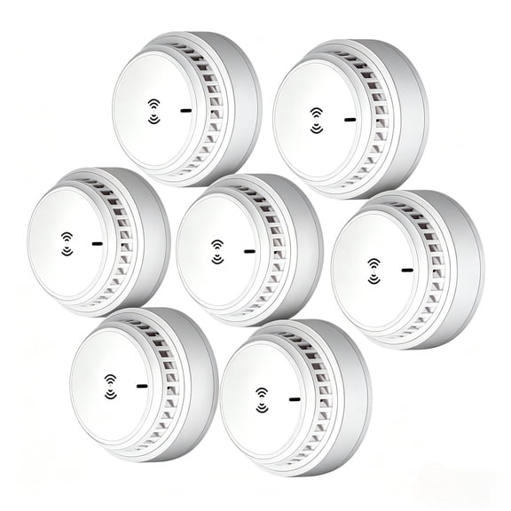 Smoke Alarm Detector, 7 Pack Photoelectric Fire Safety Sensor Alert with 85dB Loud Alarm, Battery Operated Fire Detector for Home House Office Hotel Warehouse Indoor Fire Protection