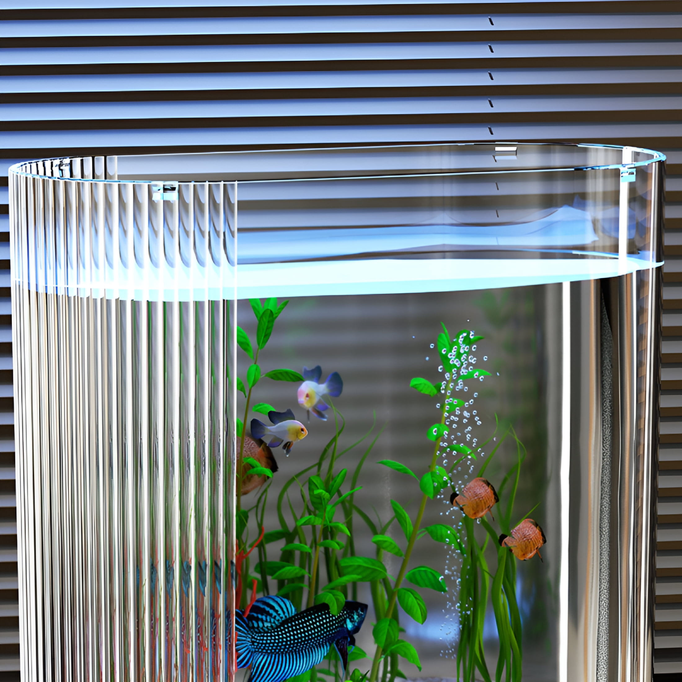 HIBIBUD 2026 New Clear Plastic Fish Tank 10-Gallon Transparent Aquarium for Fish and Small Desktop Or Floor-Standing Terrarium Safe Construction High-Definition Viewing Experience