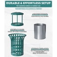 thumbnail image 6 of Vakiorn Outdoor Trash Can 60L Metal with Stainless Steel Ashtray All Weather Waterproof Rustproof Removable Inner Barrel Green, 6 of 8