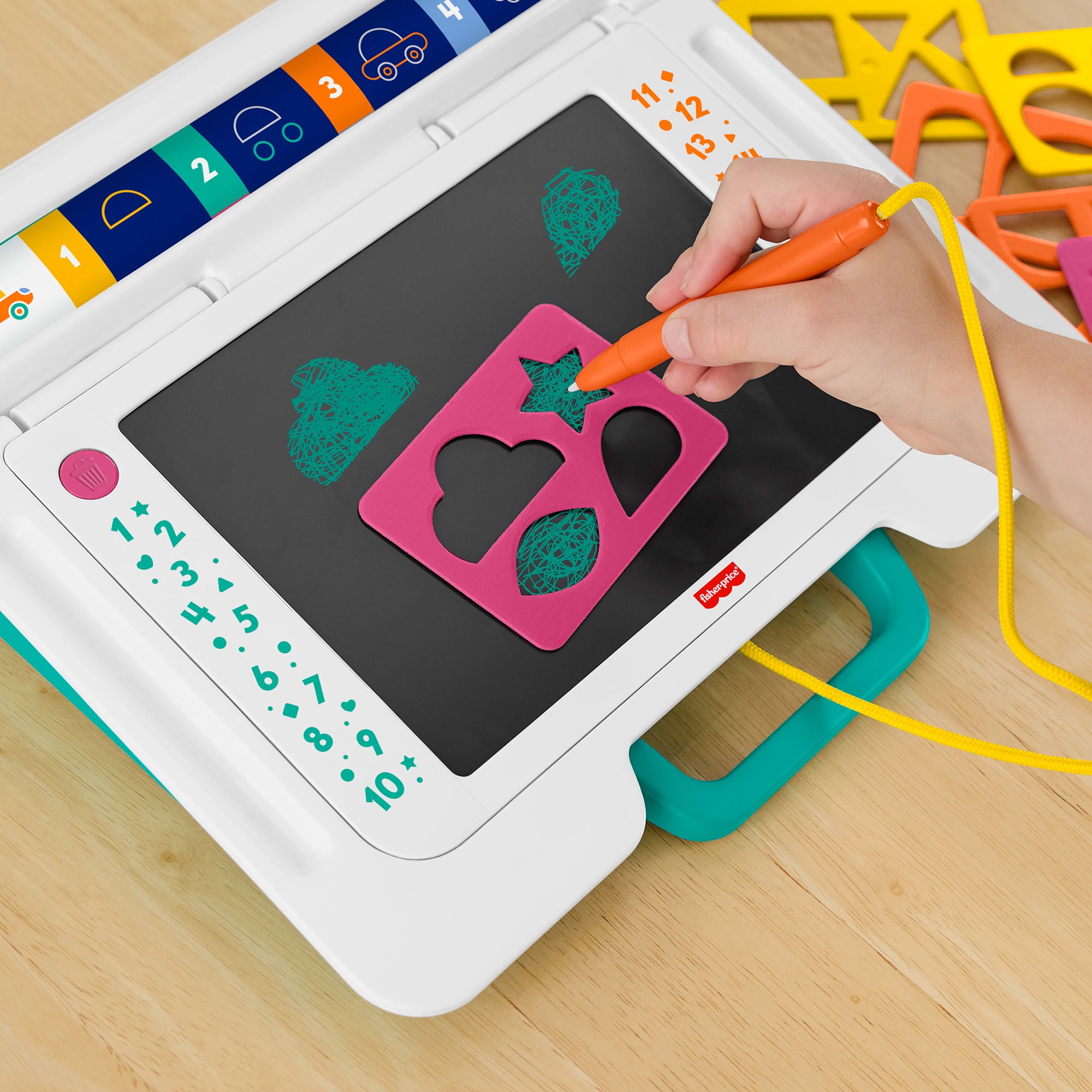 Fisher-Price Learn & Doodle Desk, Mess-Free Writing & Drawing Tablet with LCD Screen for Kids, FISHER-PRICE LEARN AND DOODLE DESK