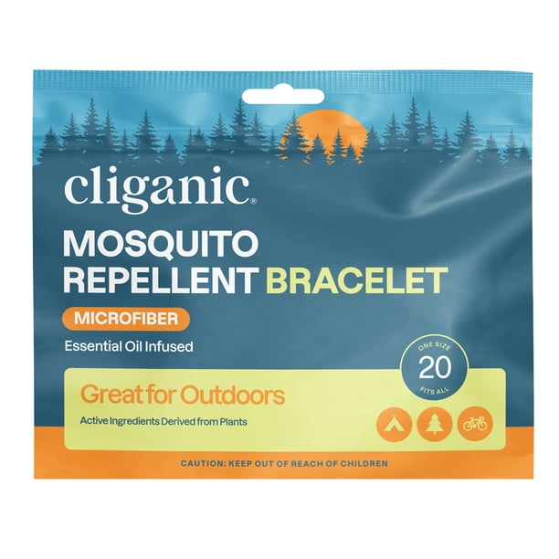 Bandas Repelentes de Microfibra Cliganic Repelente de insectos 20 piezas
