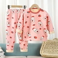 thumbnail image 4 of PEASKJP Pajamas for Kids Boys Kids Pajamas Boys & Girls Solid Colors 2 Piece Pajama Set Cotton (Red,4-5 Years), 4 of 4