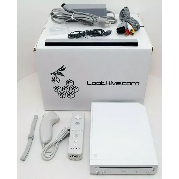 Pre-Owned Nintendo Wii System   NEW CONTROLLER Bundle GameCube Port Console WHITE RVL-001