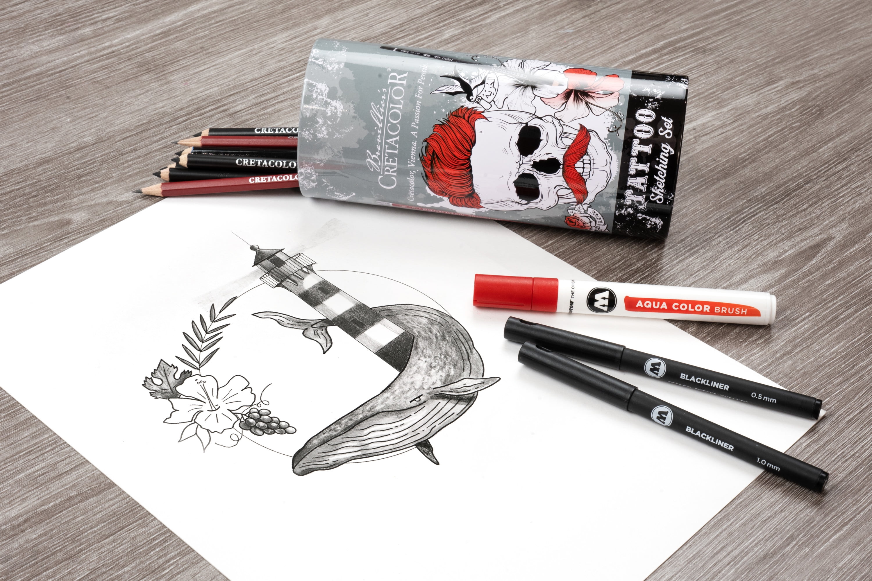 How to use Cretacolor's SKETCHING Set, Easy drawing TUTORIAL