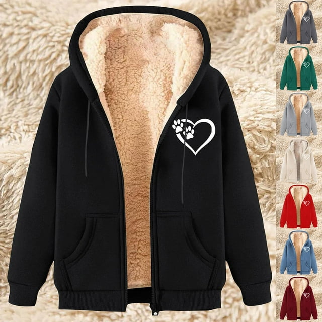 Sentmoon Manteaux pour Femmes Grande Taille avec Imprimé Manteaux à Manches Longues à Capuche Chandail à Capuchon Automne et Hiver Extensible et Flexible pour la Randonnée et l'Escalade Gris G
