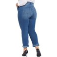 thumbnail image 2 of NYDJ Womens Plus Girlfriend Printed Cuff Medium Wash Skinny Jeans, 2 of 2