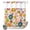 Yellow/Pink, variant on No Hook Shower Curtain, Bohemia Floral Shower Curtains for Bathroom with See Through Top Window, Vintage Orange Pink Flowers Boho Style Beige Waterproof & Washable Bath Curtain Stall 48"x72"