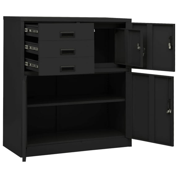 vidaXL Office Cabinet Anthracite 35.4"x15.7"x40.2" Steel