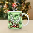 thumbnail image 3 of Meitianfacai Coffee Mug Ceramic Cup, Christmas Mug Inflated Snowman Mug, Santa Mug Press Puffy Design 15oz 11oz Coffe, 3 of 5