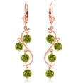 thumbnail image 2 of Galaxy Gold 4.95 Carat 14k Solid Gold Grape Peridot Earrings (Rose Gold, Peridot), 2 of 3