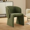 thumbnail image 2 of Modern Accent Chair Green Single Sofa Chair,Upholstered Side Chair Teddy Comfy Chair for Dining Room/Bedroom/Living Room/Reception-Green-1PC, 2 of 10