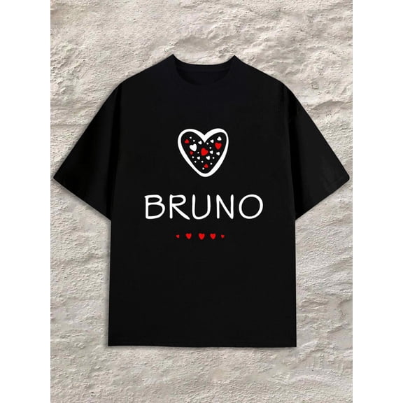 Love Bruno Tee mens black Regular fit, casual wear for all seasons, ideal for gifts Funny Unisex Shirt Short Sleeve tshirts Original Unisex Shirt Cotton tshirts
