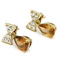 thumbnail image 3 of Luxe Jewelry Designs 17-mm Women's Stainless Steel IP Gold with AAA Grade CZ in Champagne Earrings, 3 of 3