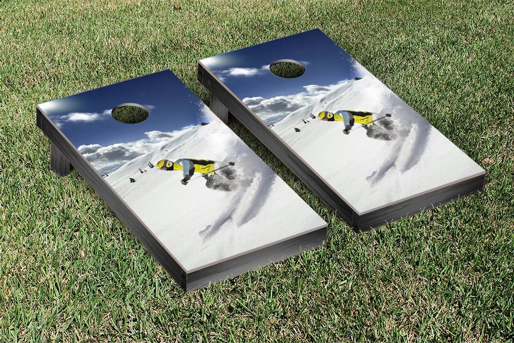 Snow Skiing Themed Cornhole Game Set by Victory Tailgate