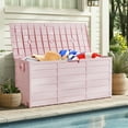 thumbnail image 3 of SalonMore 75gal 260L Outdoor Garden Plastic Storage Deck Box Backyard Lockable Seat Pink, 3 of 10