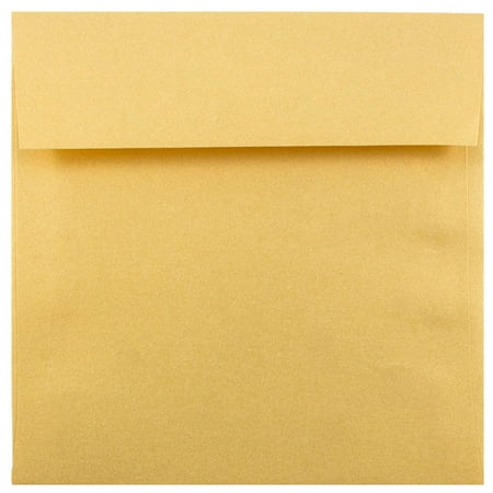 UPC: 0707152642682 | JAM 6.5×6.5 Square Envelopes  Gold Metallic  50/Pack