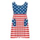thumbnail image 1 of Odeerbi Niñas Día de La Independencia A-Línea Vestido de Tanque Con Bolsillos Verano Patriótico Estrella Raya Cuello Redondo Vestido de Sol Casual, 1 of 7