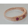 thumbnail image 5 of LBG 18k Rose Gold Cultured Pearl & Ruby Womens Eternity Ring - 4 - Sizes 4 to 12 Available, 5 of 6